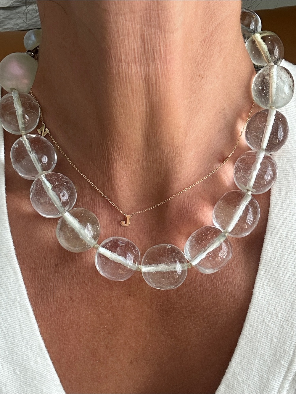 Vintage 1998 Chanel large gripoix glass orb necklace